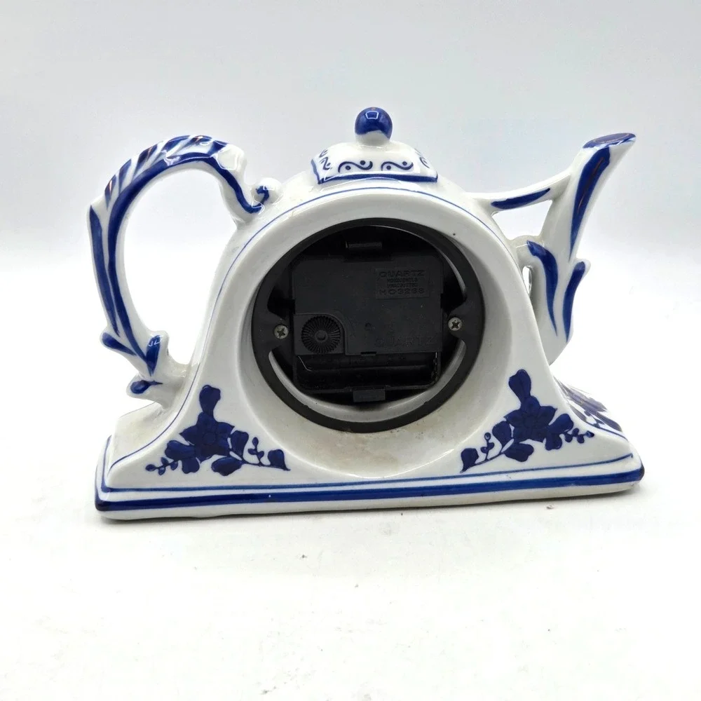 Blue Rose Polish Pottery Morning Medley Teapot Clock NON‎ WORKING
